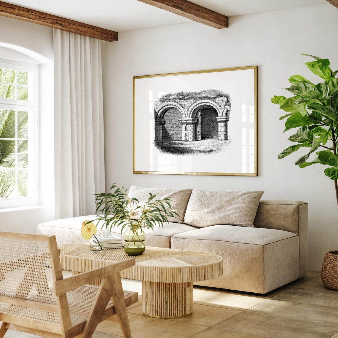 St Clements Worcester Norman Stone Arches Ruins Engraving Print - Image 4