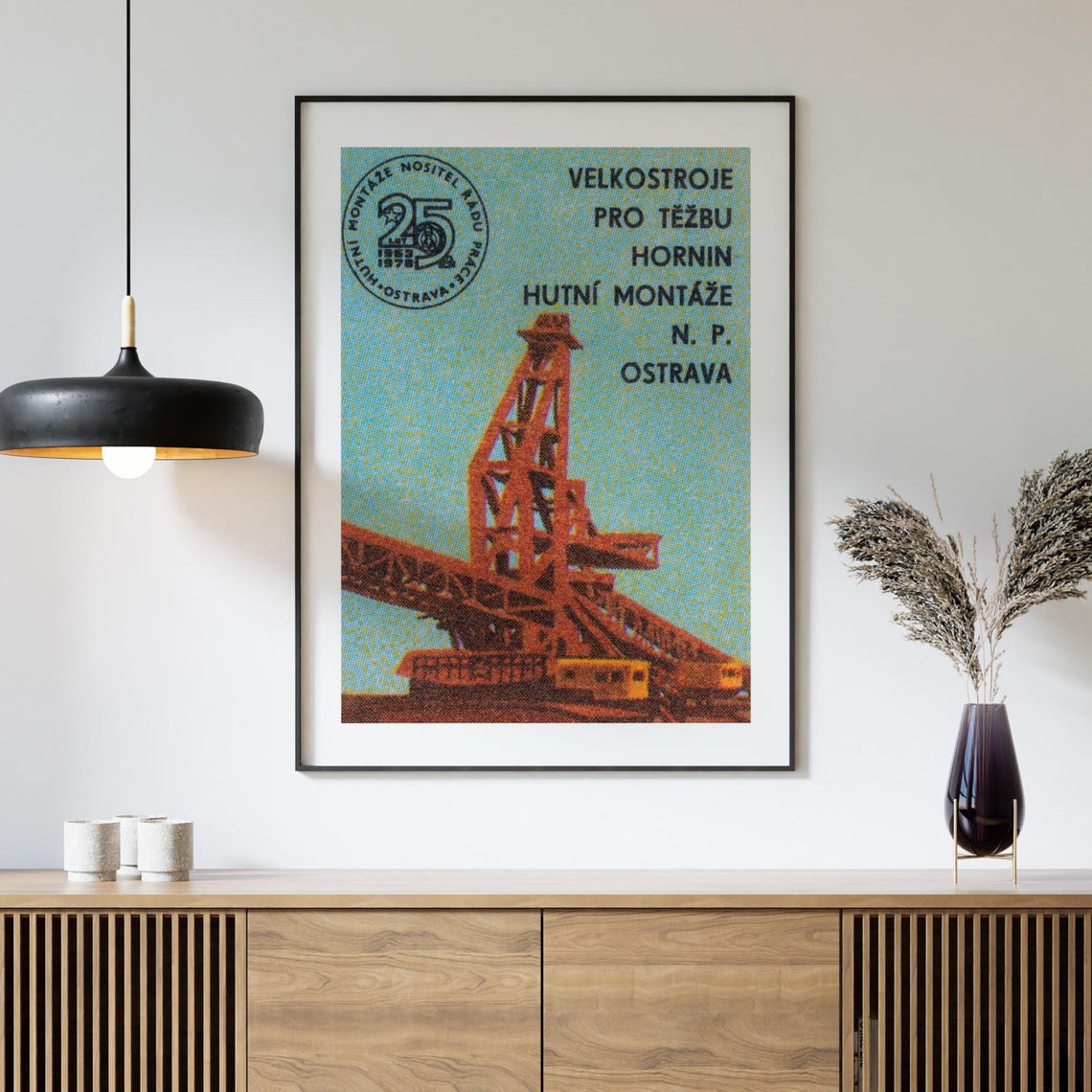 Ostrava Mining Excavator Vintage Industrial Machinery Czech Art Print - Image 4
