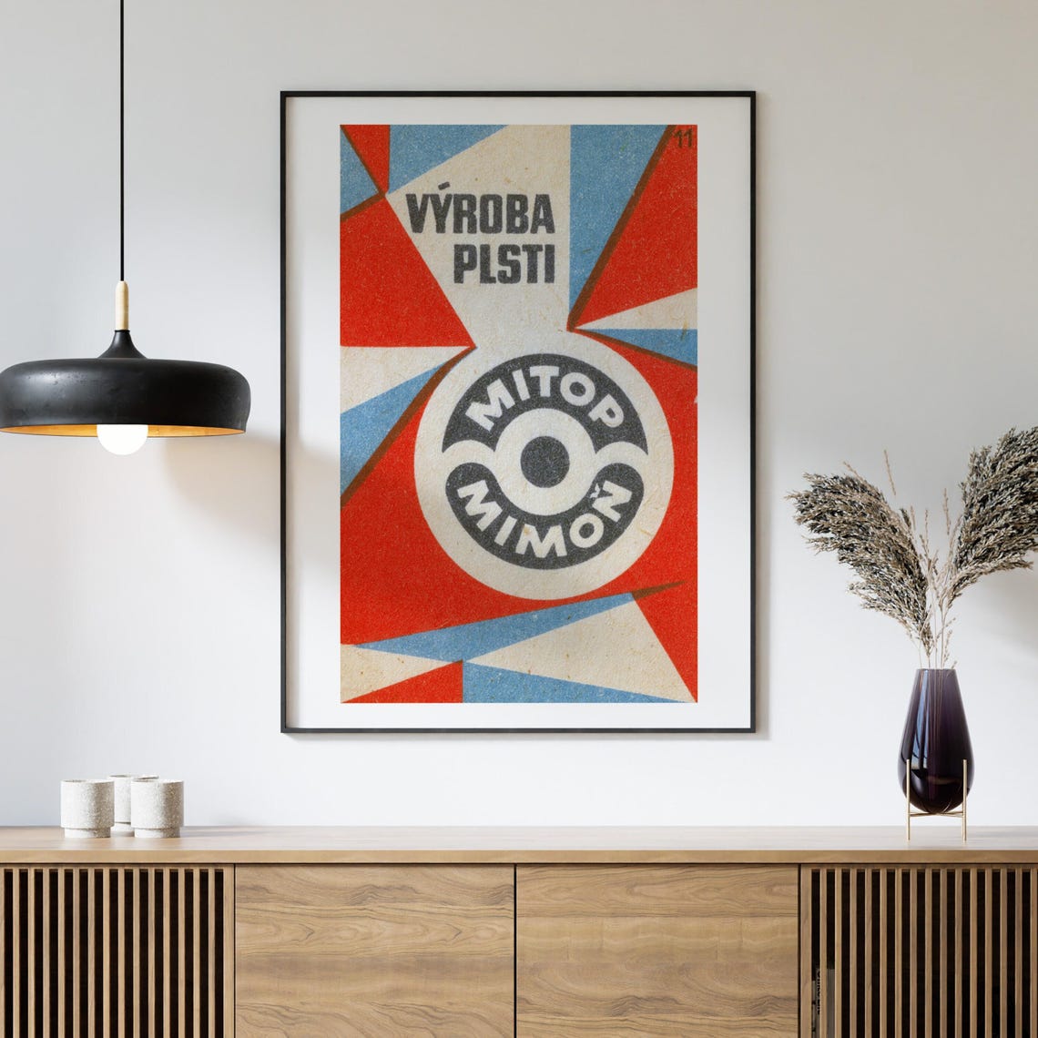 Mitop Mimon Felt Production Geometric Vintage Matchbox Poster - Image 4