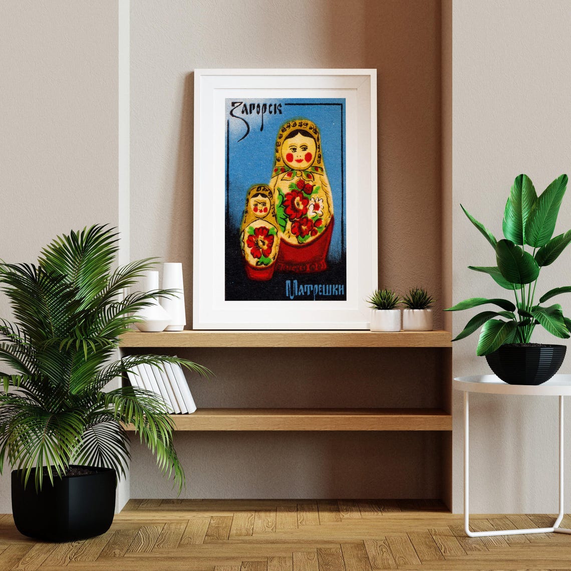 Matryoshka Babushka Dolls Russian Vintage Matchbox Folk Art Poster - Image 2