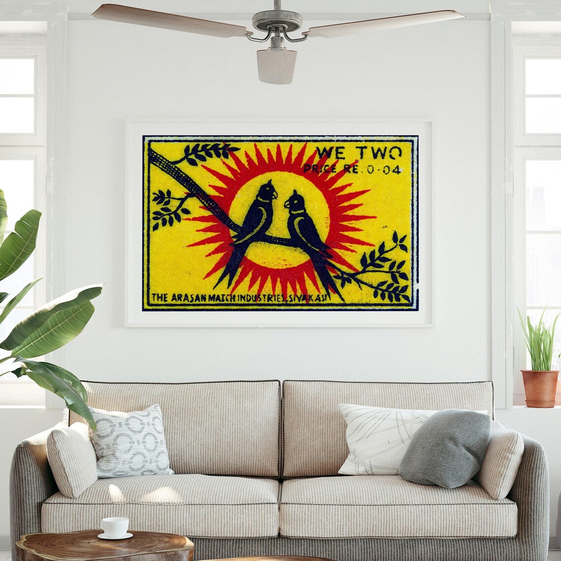 Love Bird Couple Matchbox Vintage Poster Print - Image 3