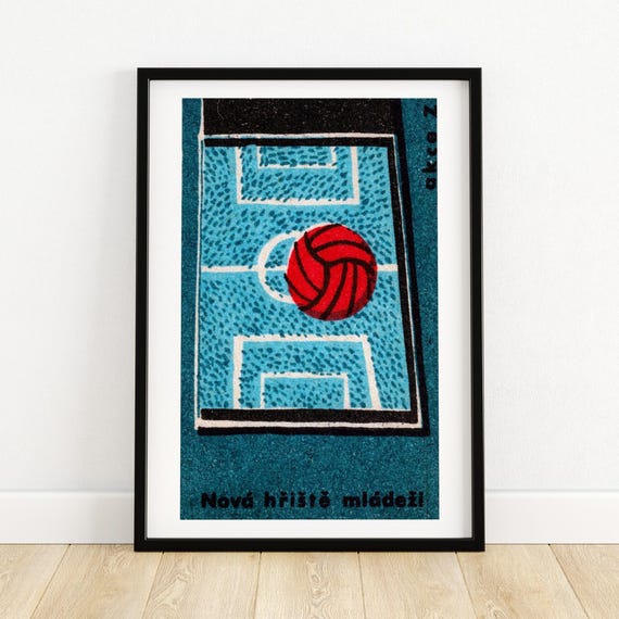Football Field Matchbox Print Czech Wall Art Vintage Czech Art Matchbox Wall Poster Vintage Poster Print