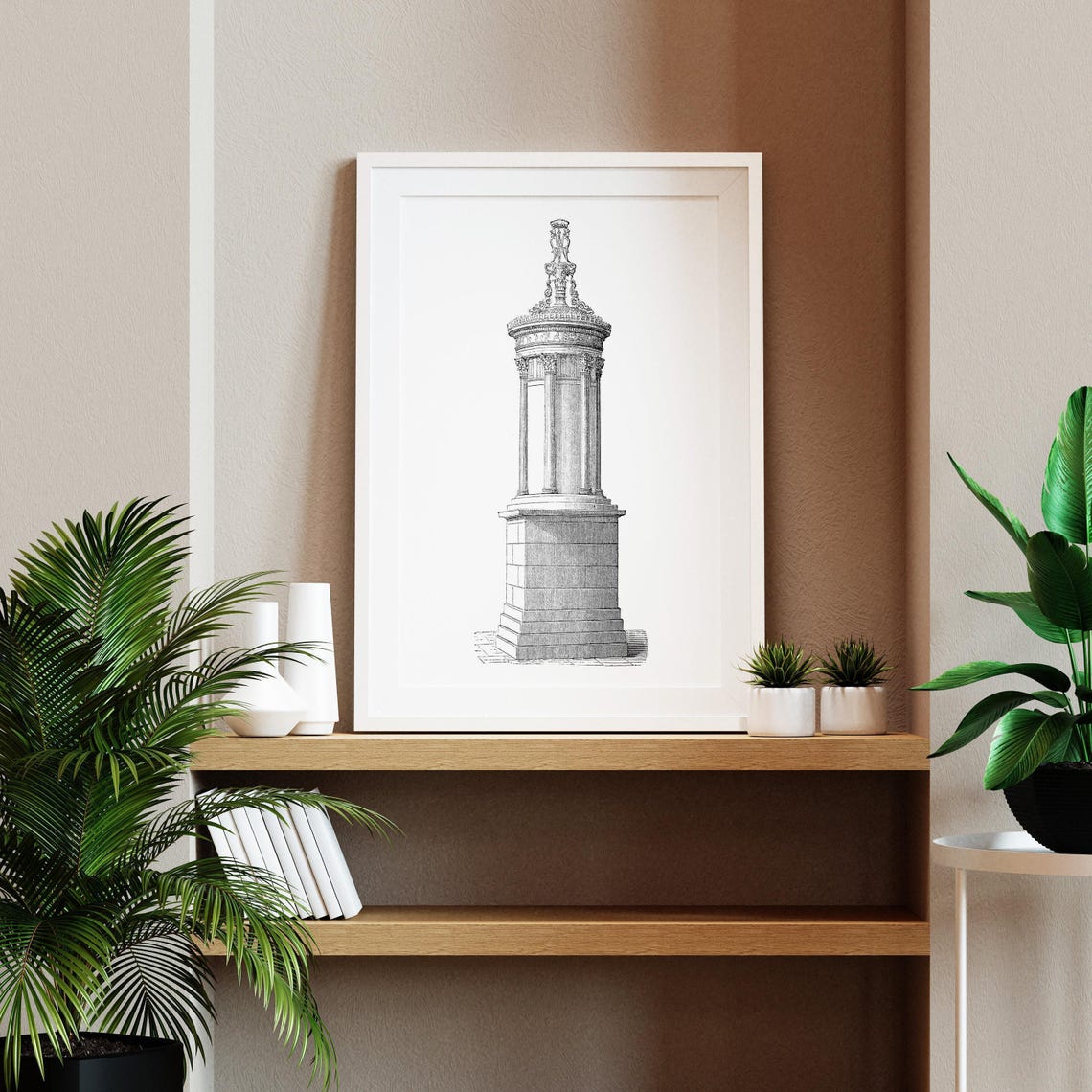 Monument Of Lysicrates Athens Classical Greek Column Engraving Poster - Image 2