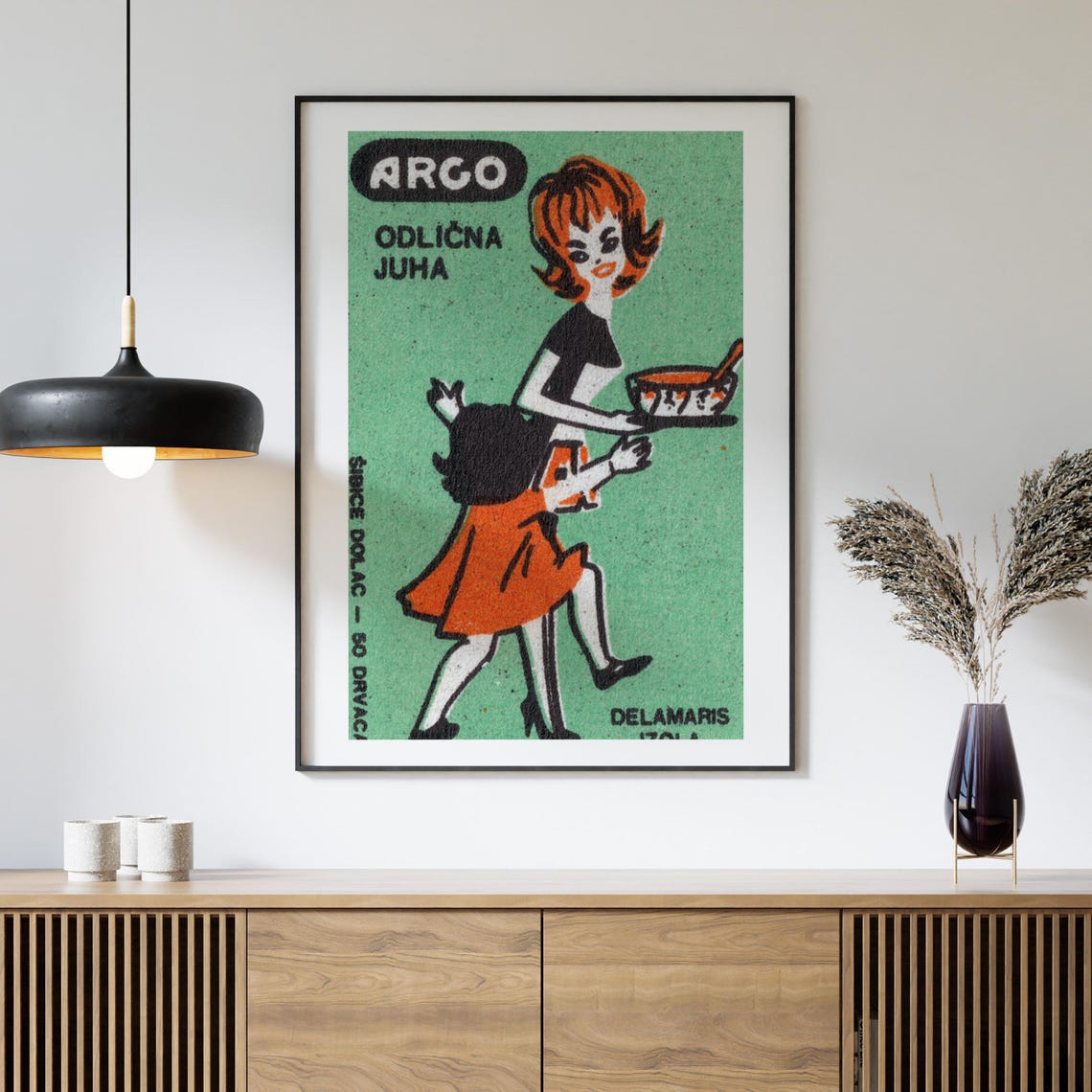 Argo Excellent Soup Retro Yugoslav Matchbox Label Art Poster - Image 4