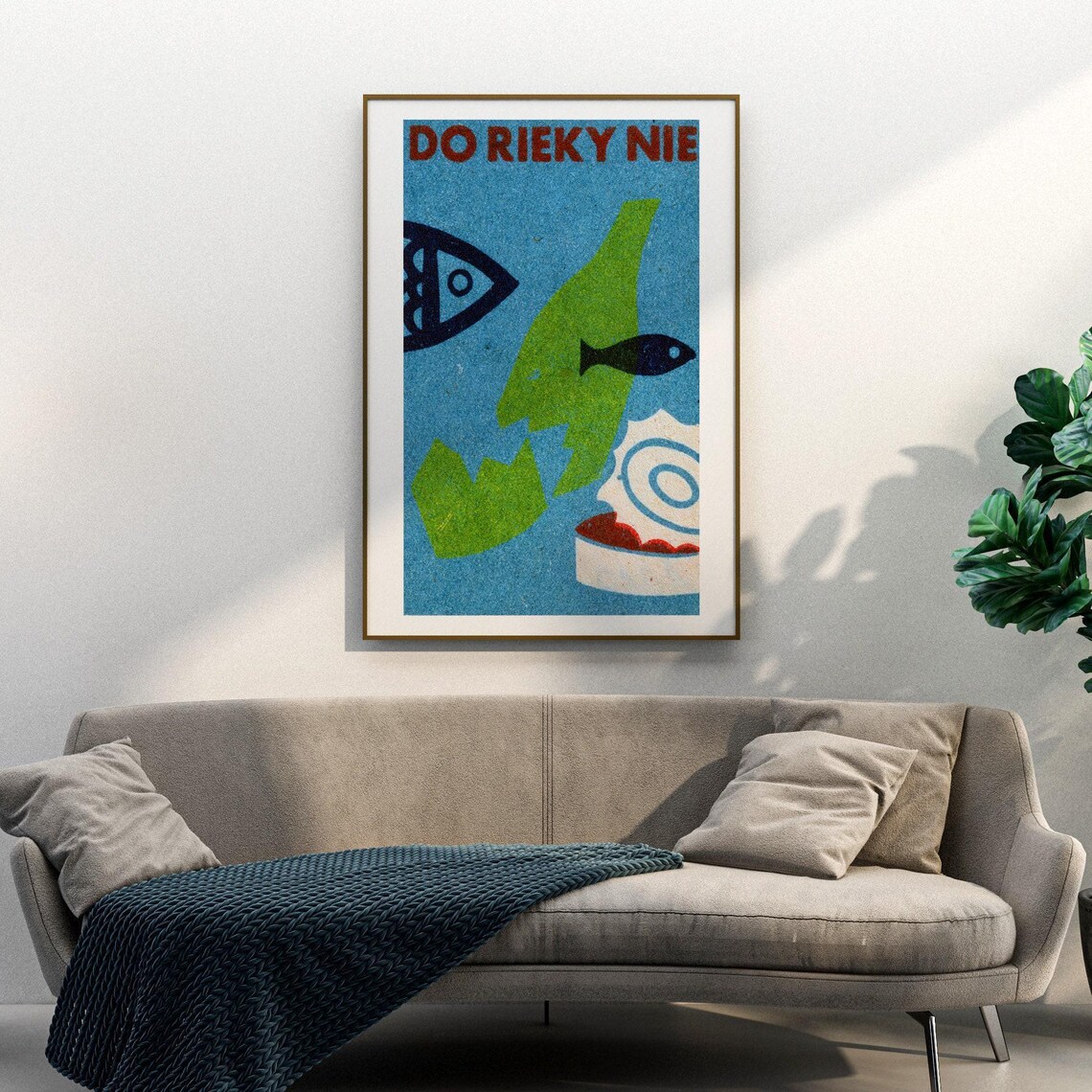 Polluted Water Fish Vintage Czech Art Print - Image 3