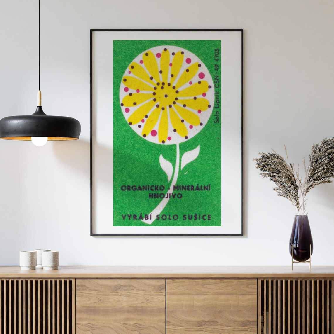 Organic Mineral Fertilizer Flower Vintage Czech Advertising Art Poster - Image 4