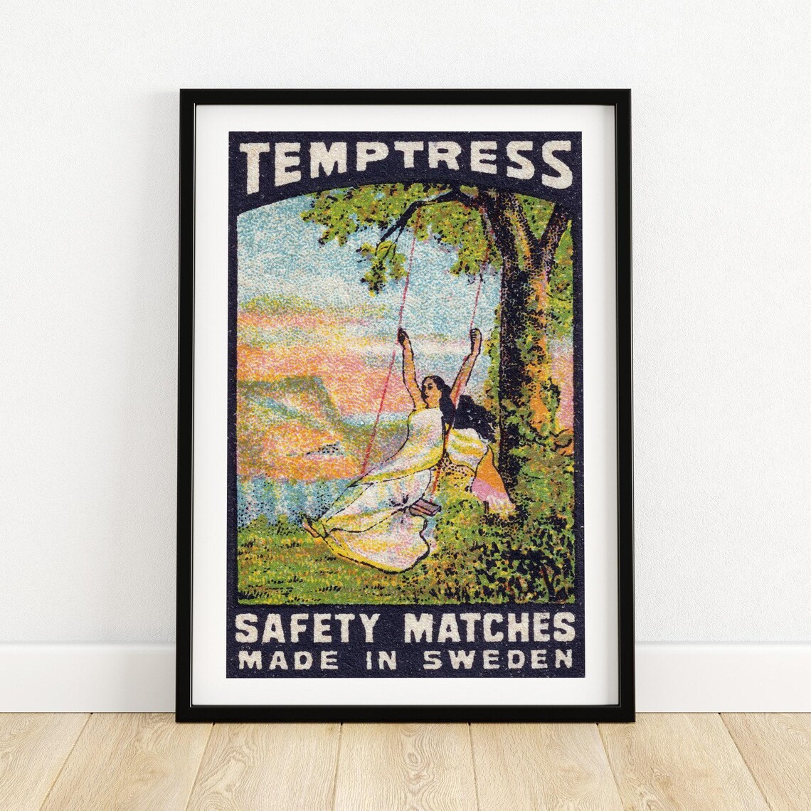 Temptress Swedish Safety Matches Vintage Swing Woman Art Poster