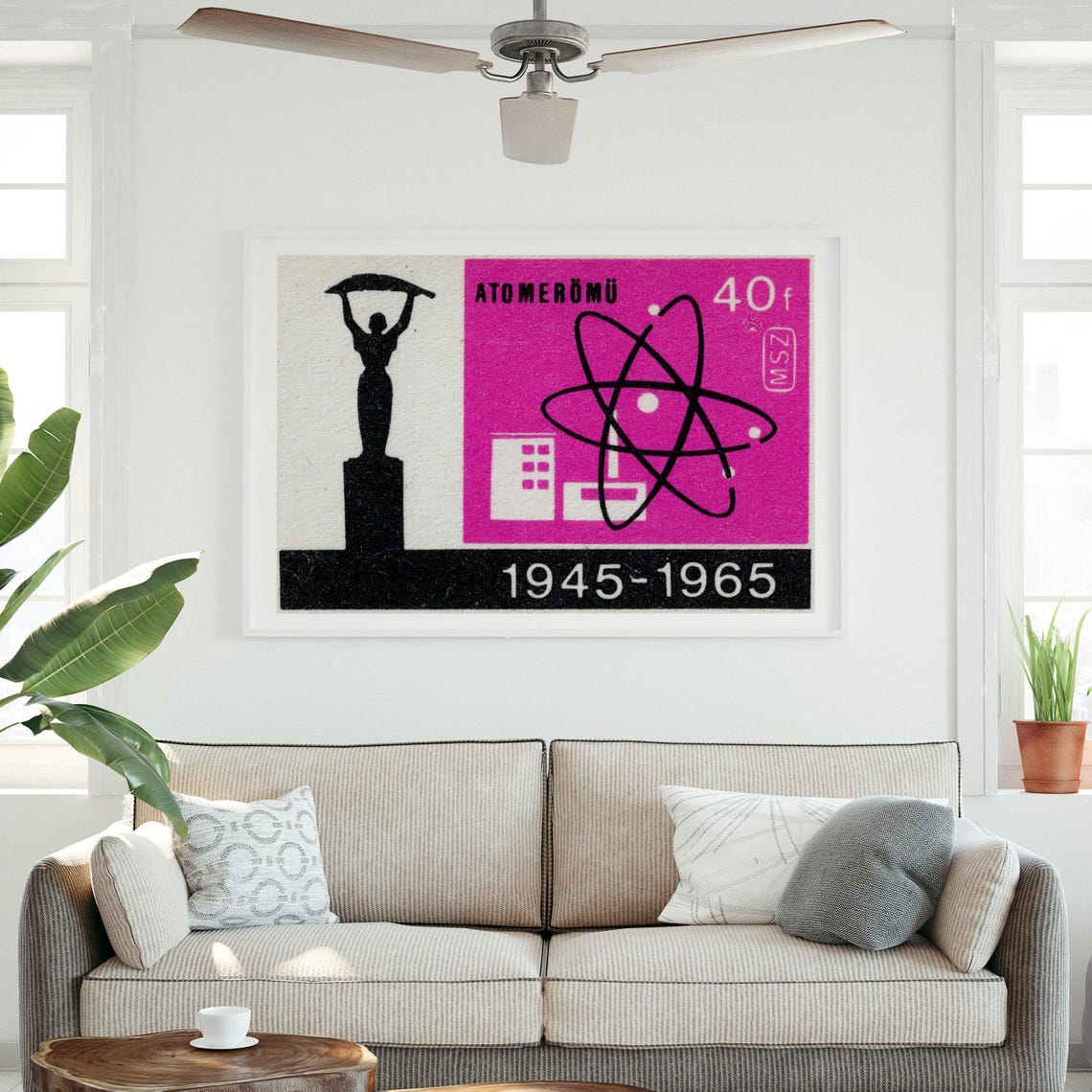 Hungarian Atomeromu Nuclear Power Plant 1945 1965 Label Poster - Image 3