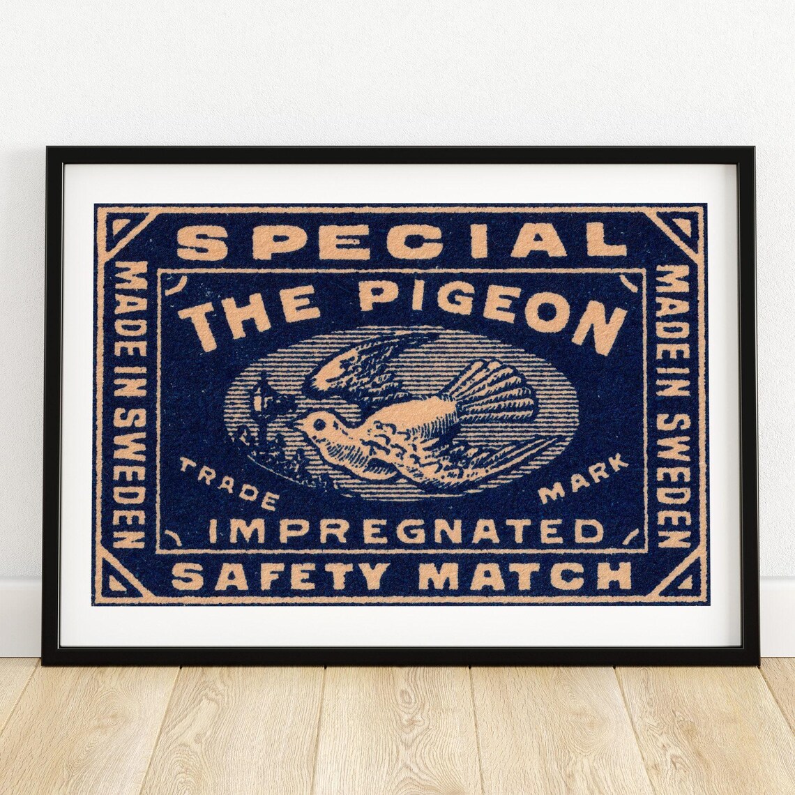 Pigeon Matchbox Vintage Sweden Art Print