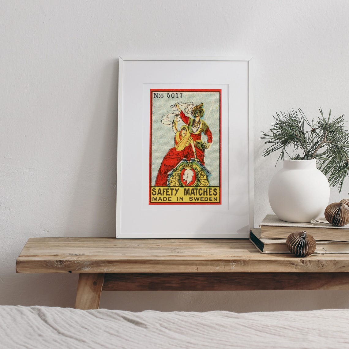 N:o 5017 Vintage Swedish Safety Matches Dancing Couple Art Poster - Image 3