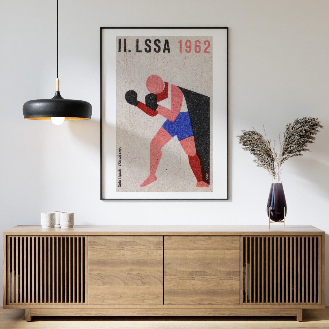Vintage Boxer With Gloves Matchbox Art Print - Image 4