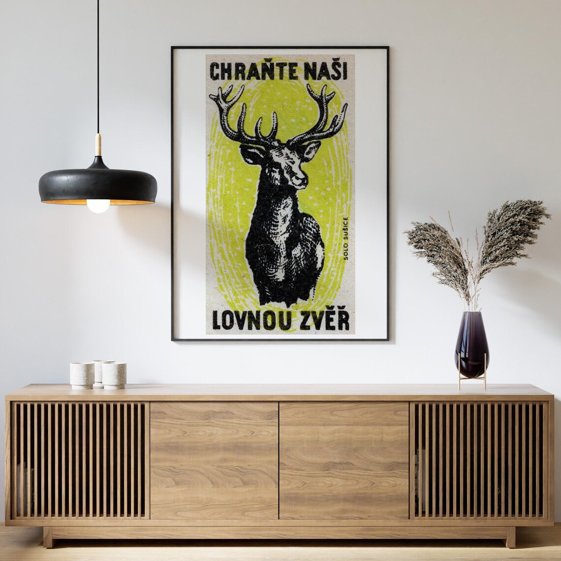 Black Stag Vintage Czech Art Poster Print - Image 4