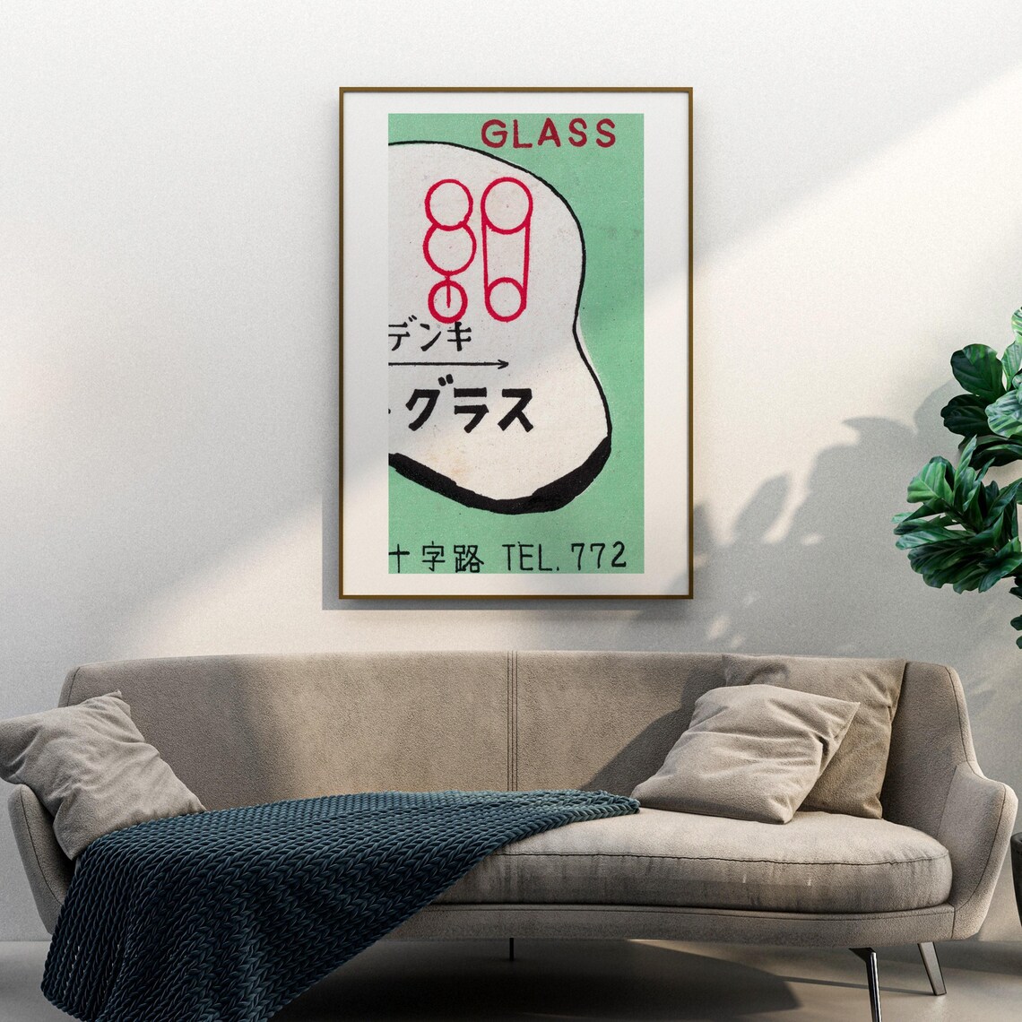 Denki Glass Company Japanese Map Vintage Matchbox Label Poster - Image 3