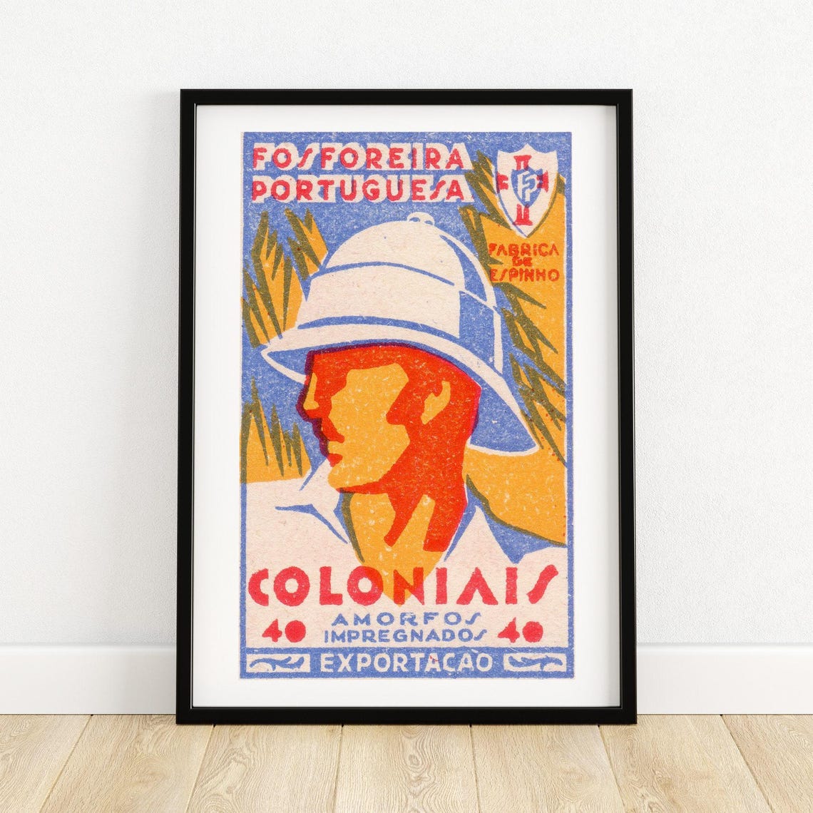 Portuguese Colonial Soldier Fosforeira Portuguesa Matchbox Poster