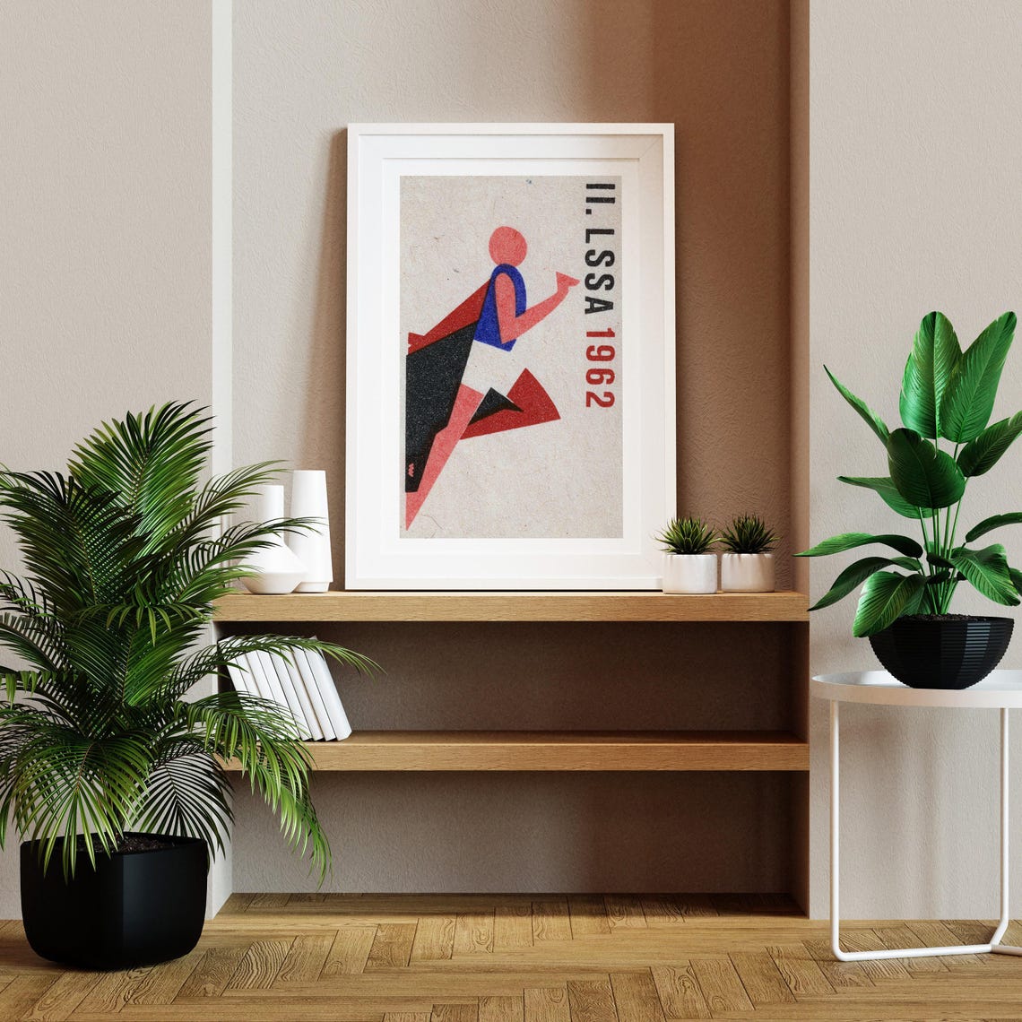 II LSSA 1962 Running Athlete Bold Geometric Vintage Sports Poster - Image 2