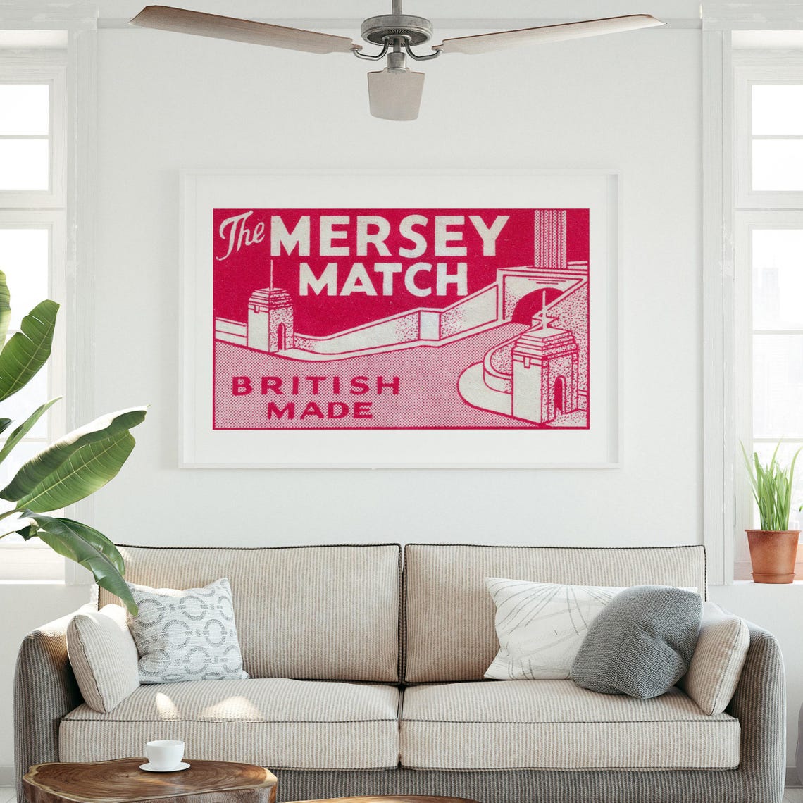 The Mersey Match British Made Vintage Bridge Matchbox Label Poster - Image 3