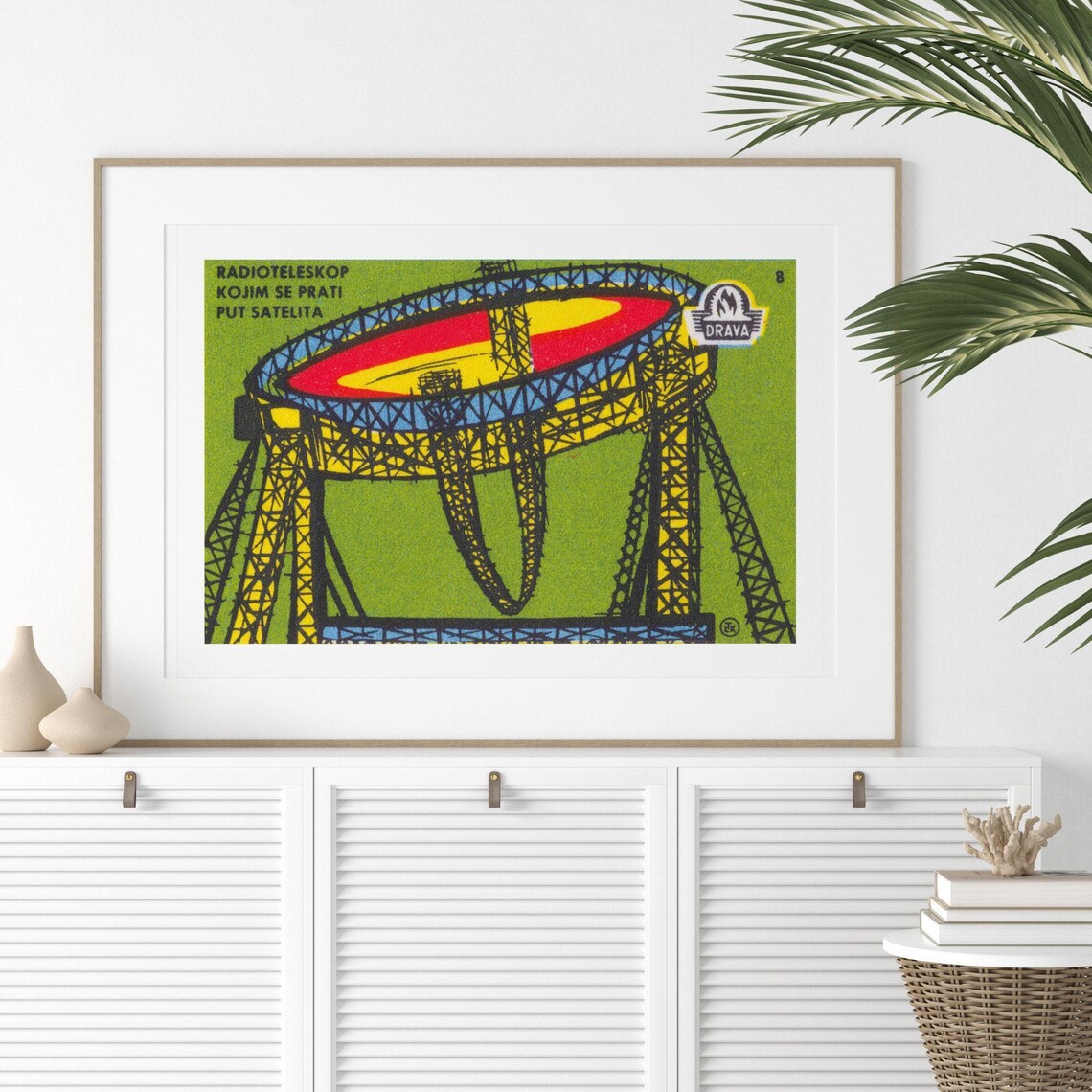 Radio Telescope Matchbox Vintage Yugoslavia Poster - Image 2
