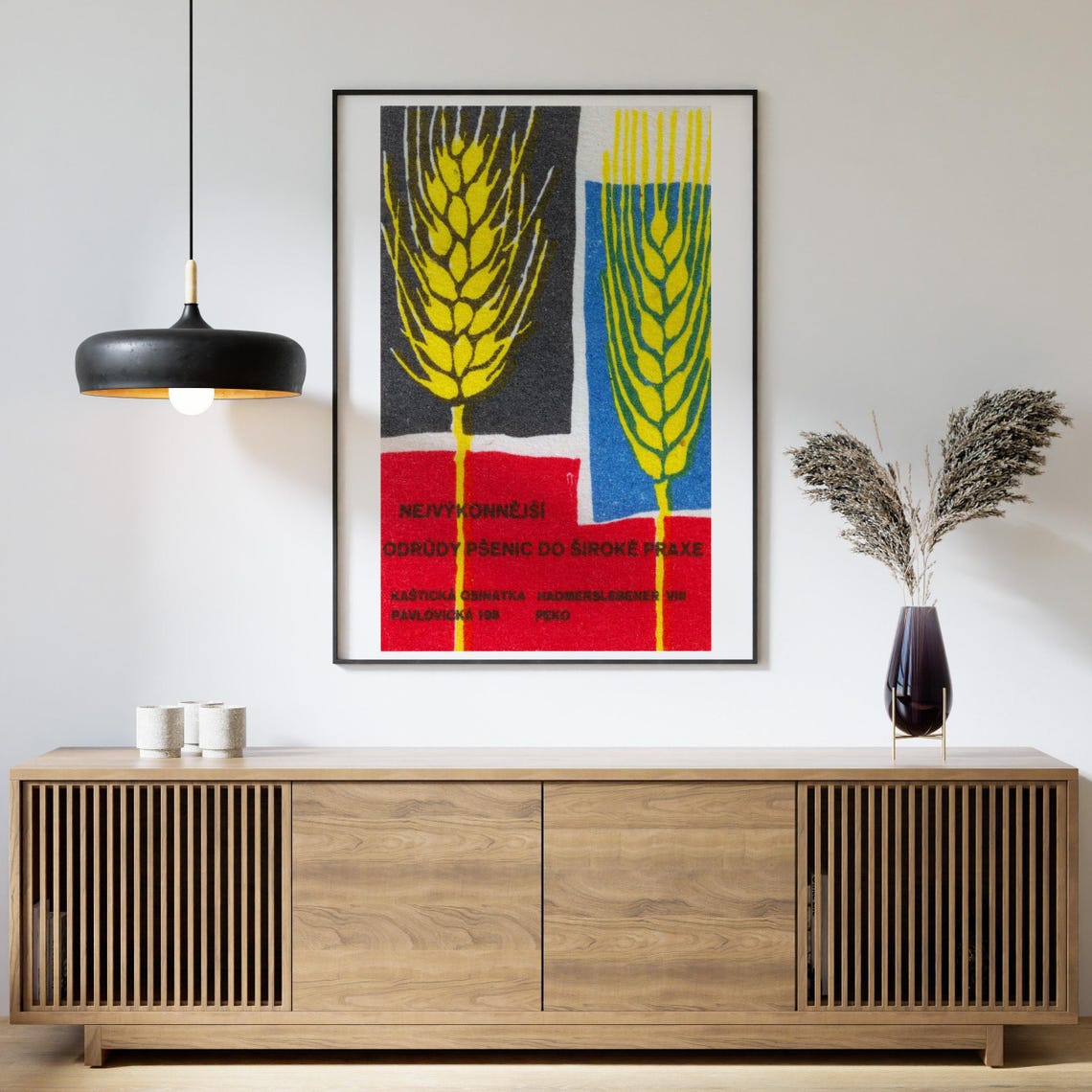 Czech Wheat Ears Golden Wheat Agriculture Red Matchbox Label Poster - Image 4