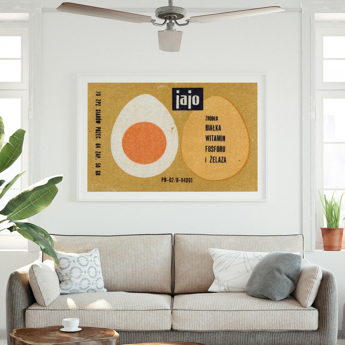Jajo Polish Egg Nutrition Vintage Health Matchbox Label Art Poster - Image 3