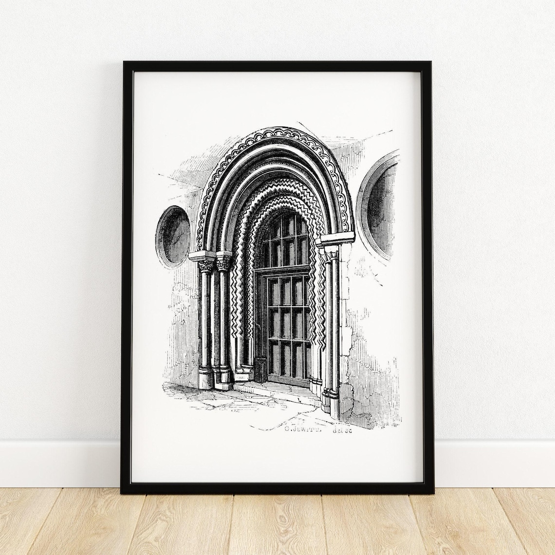 Ornate Norman Doorway Oxford Romanesque Carving Detail Poster