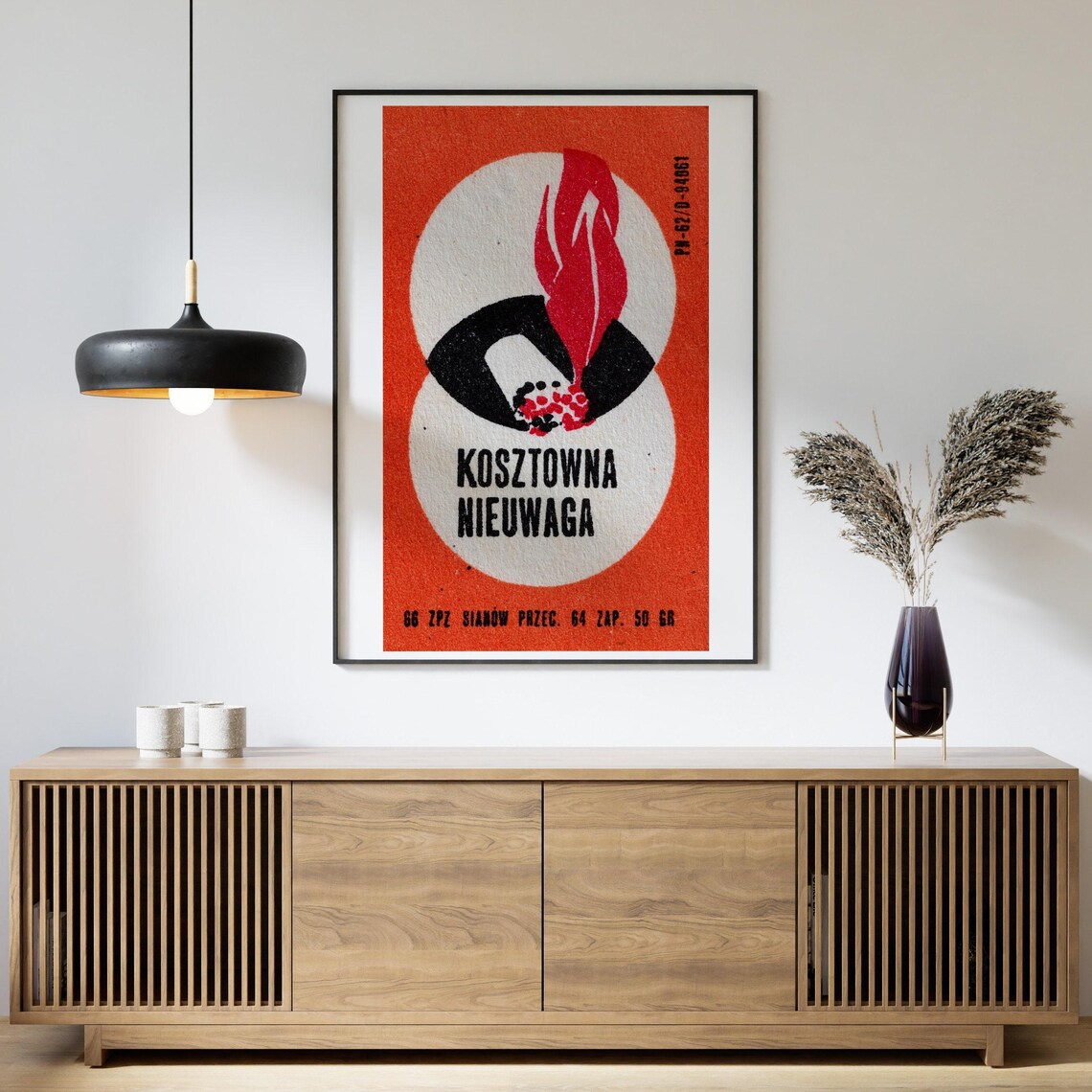 Kosztowna Nieuwaga Polish Burnt Match Vintage Graphic Poster - Image 4