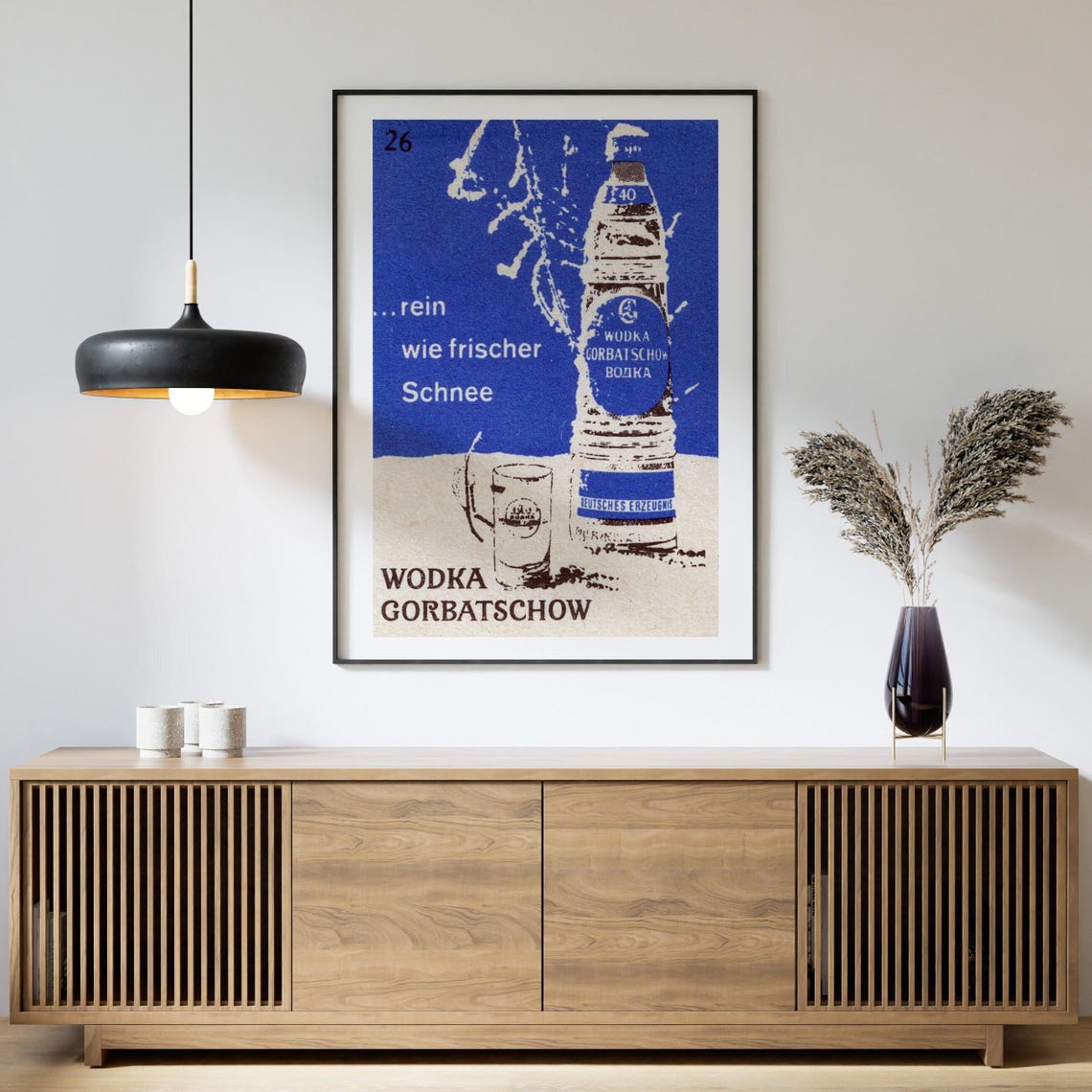 Wodka Gorbatschow Snow Pure German Vintage Advertising Matchbox Poster - Image 4