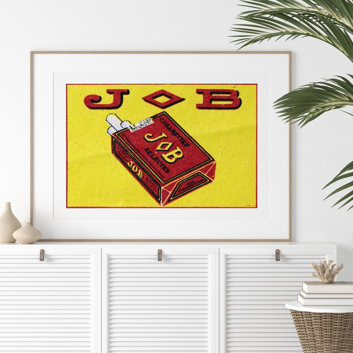 Job Cigarettes Selectees Red Pack Vintage Tobacco Matchbox Poster - Image 2