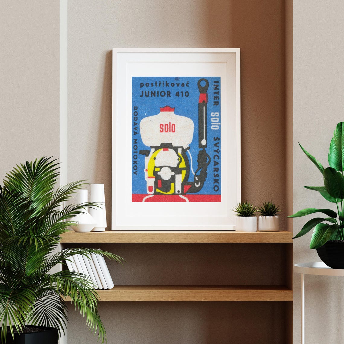 Solo Junior 410 Sprayer Retro Czech Matchbox Label Art Poster - Image 2