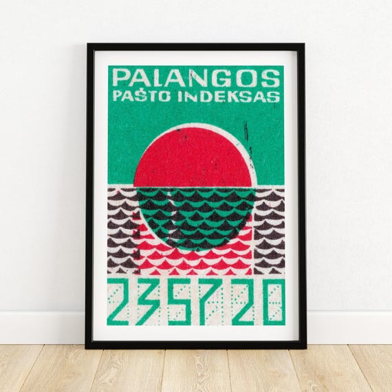 Red Sunset Matchbox Print Aesthetic Wall Art Vintage Art Matchbox Wall Poster Vintage Poster Print