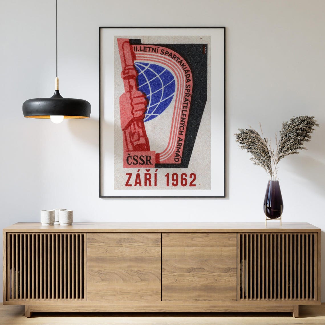 Czechoslovakia 1962 Spartakiada Fist Rifle Globe Match Label Poster - Image 4