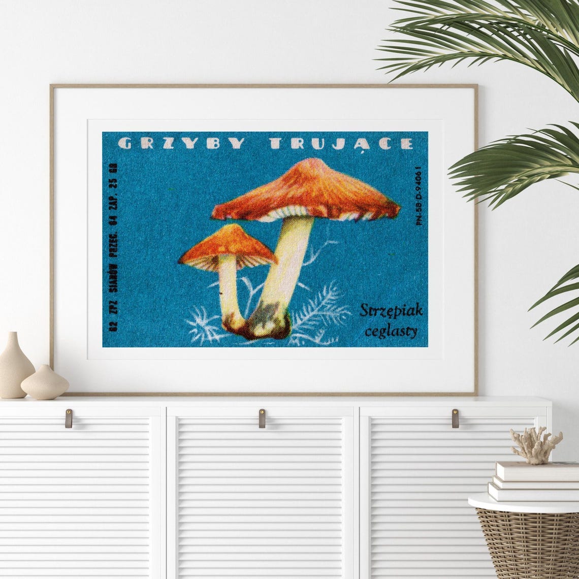 Poisonous Mushroom Vintage Polish Matchbox Label Botanical Poster - Image 2