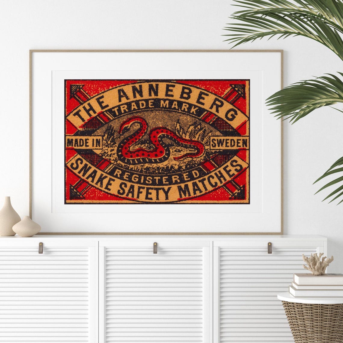 Anneberg Snake Safety Matches Swedish Vintage Label Art Poster - Image 2