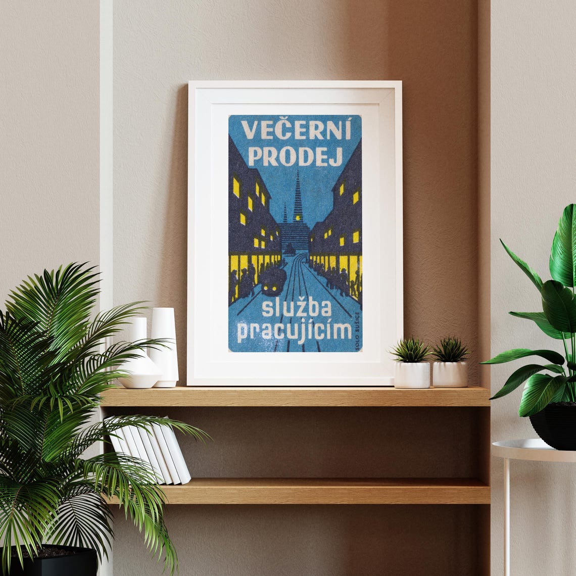 Vecerni Prodej Night City Street Evening Sale Workers Czech Poster - Image 2