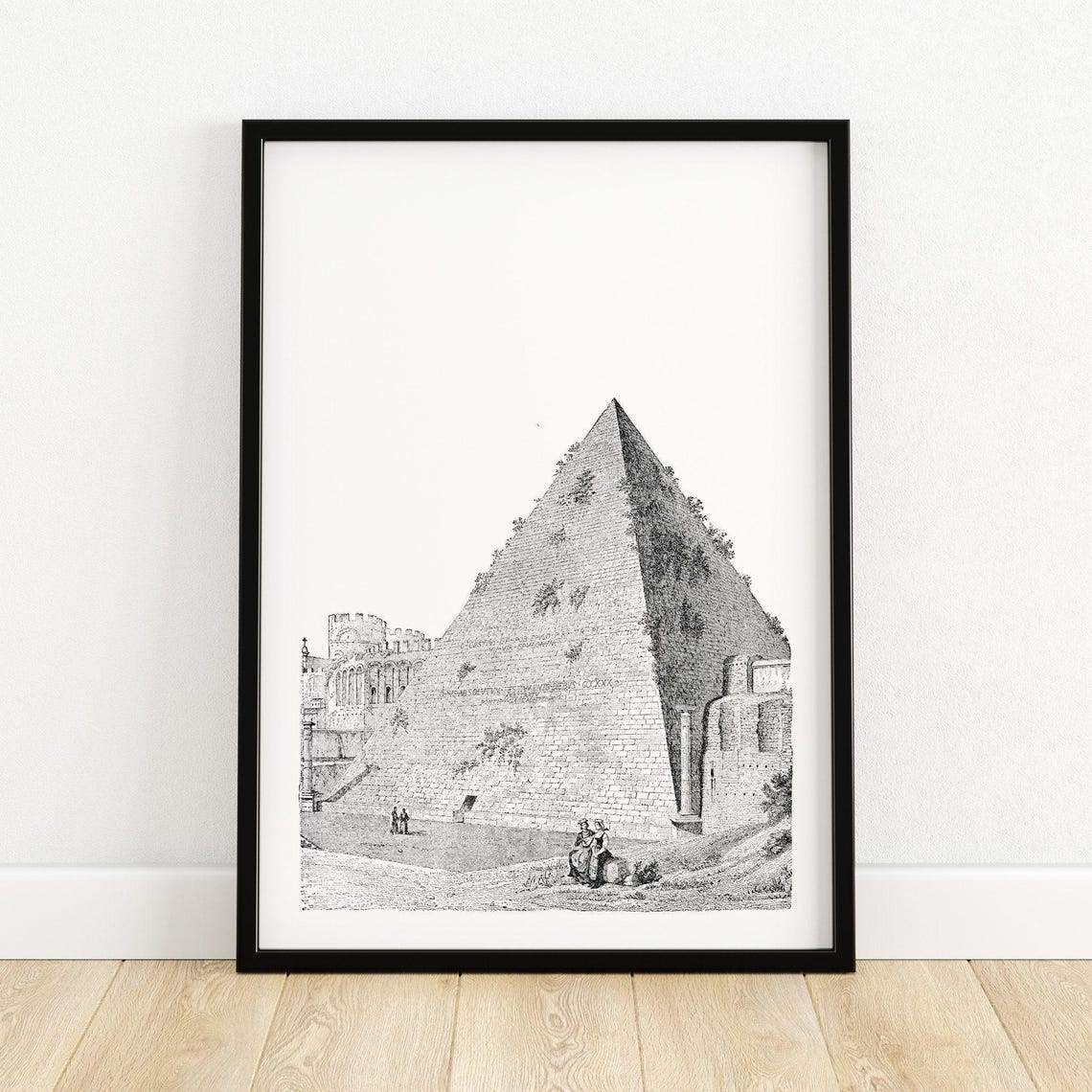 Pyramid Of Cestius Rome Ancient Roman Tomb Engraving Art Poster
