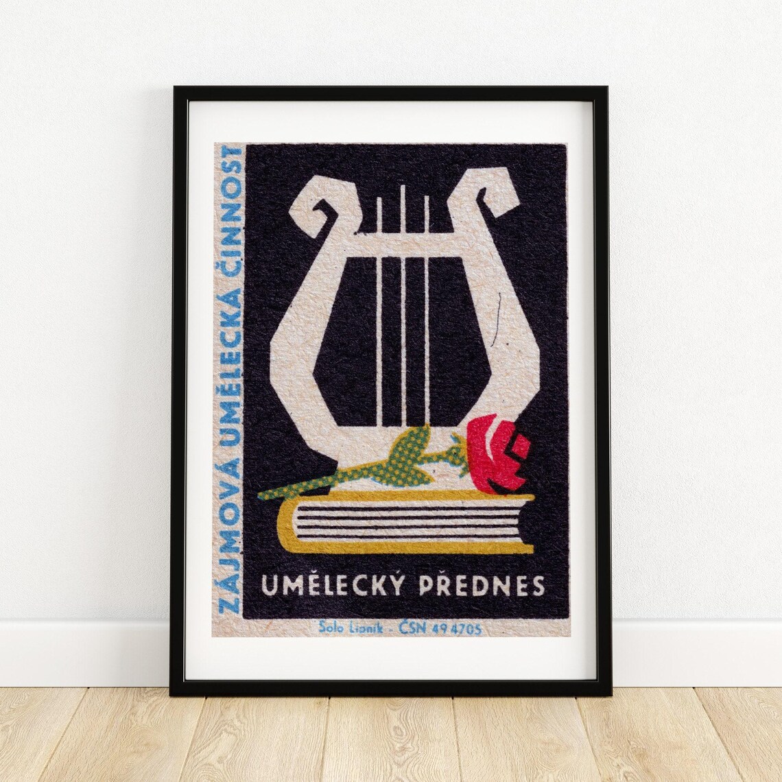Zajmova Umelecka Cinnost Lyre Rose Czech Art Recital Matchbox Poster