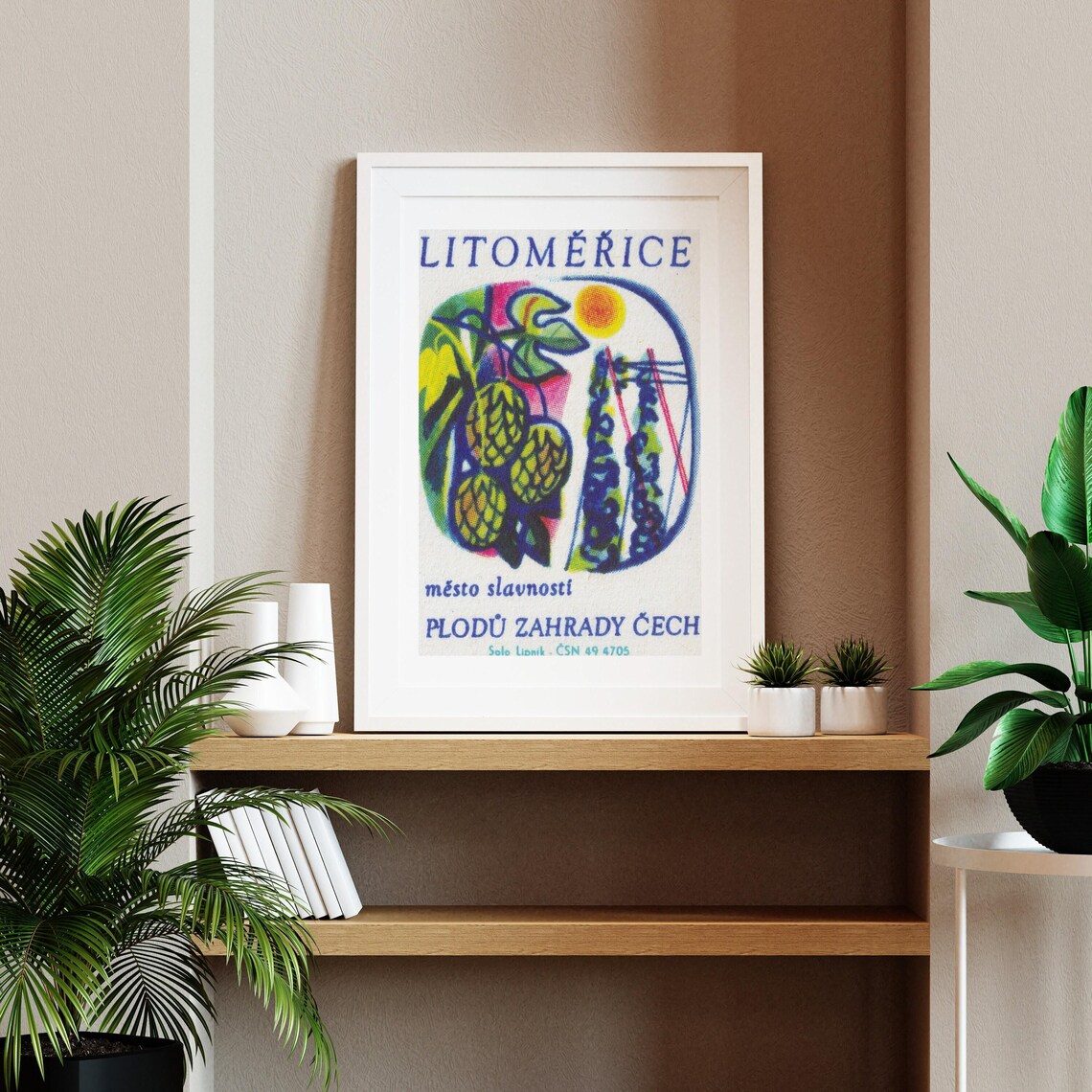 Litomerice Czech Fruit Harvest Festival Watercolor Label Art Print - Image 2