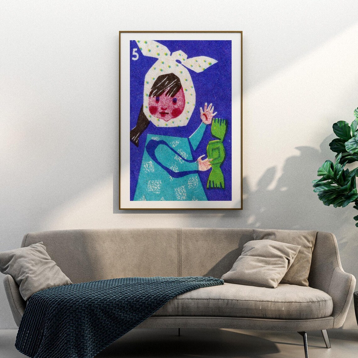 Girl With Candy Matchbox Vintage Eastern Europe Art Print - Image 3