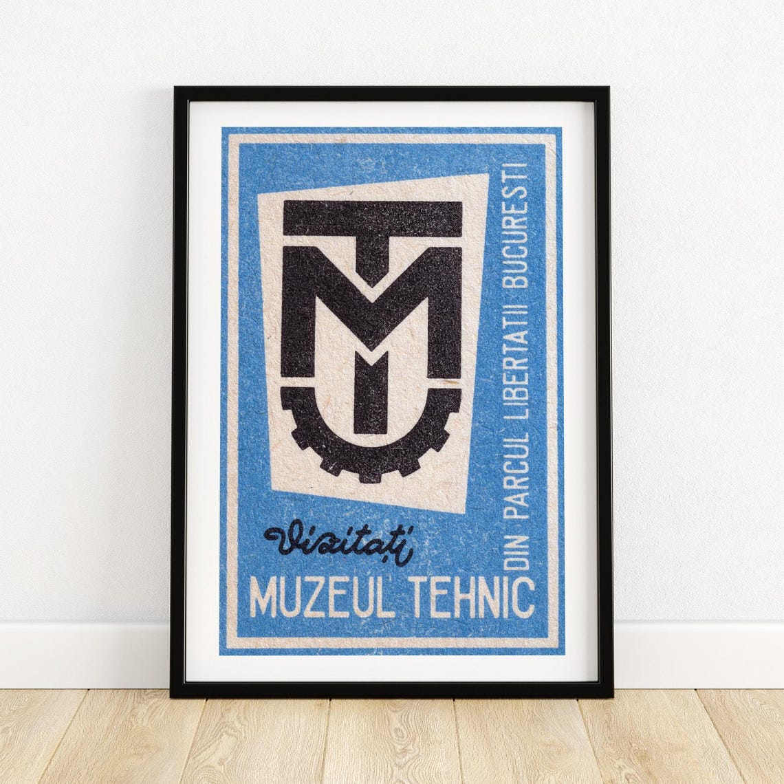 Muzeul Tehnic Bucuresti Romanian Technical Museum Label Poster