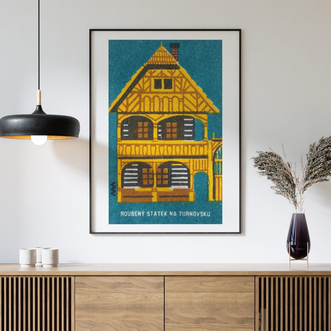 Turnovsko Timbered Farmhouse Folk Vintage Matchbox Label Poster - Image 4