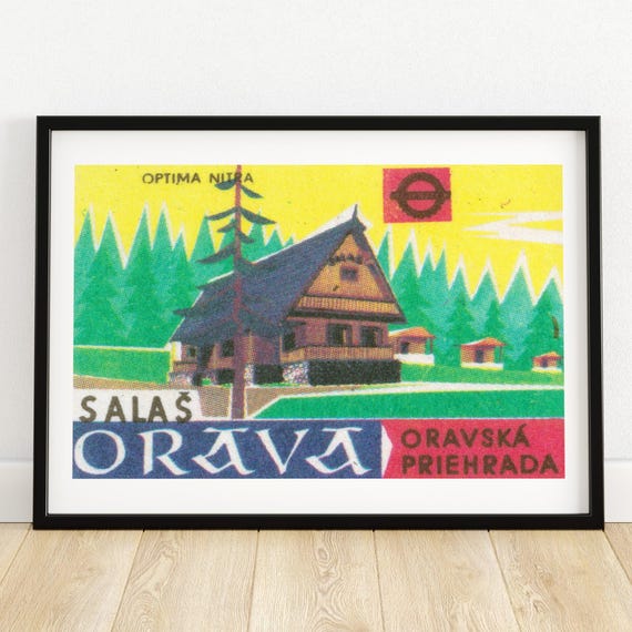Forest Chalet Matchbox Print Aesthetic Wall Art Vintage Art Matchbox Wall Poster Vintage Poster Print