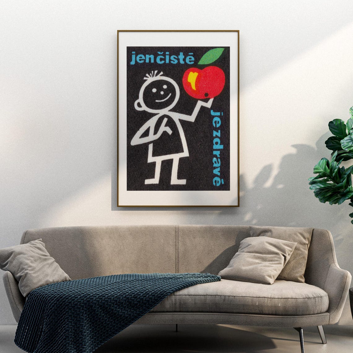 Clean Fruit Healthy Stick Boy Czech Matchbox Label Art Poster - Image 3