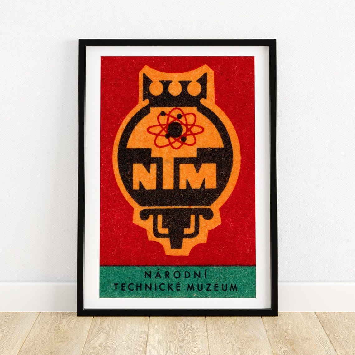 Narodni Technical Museum Vintage Czech Matchbox Emblem Poster