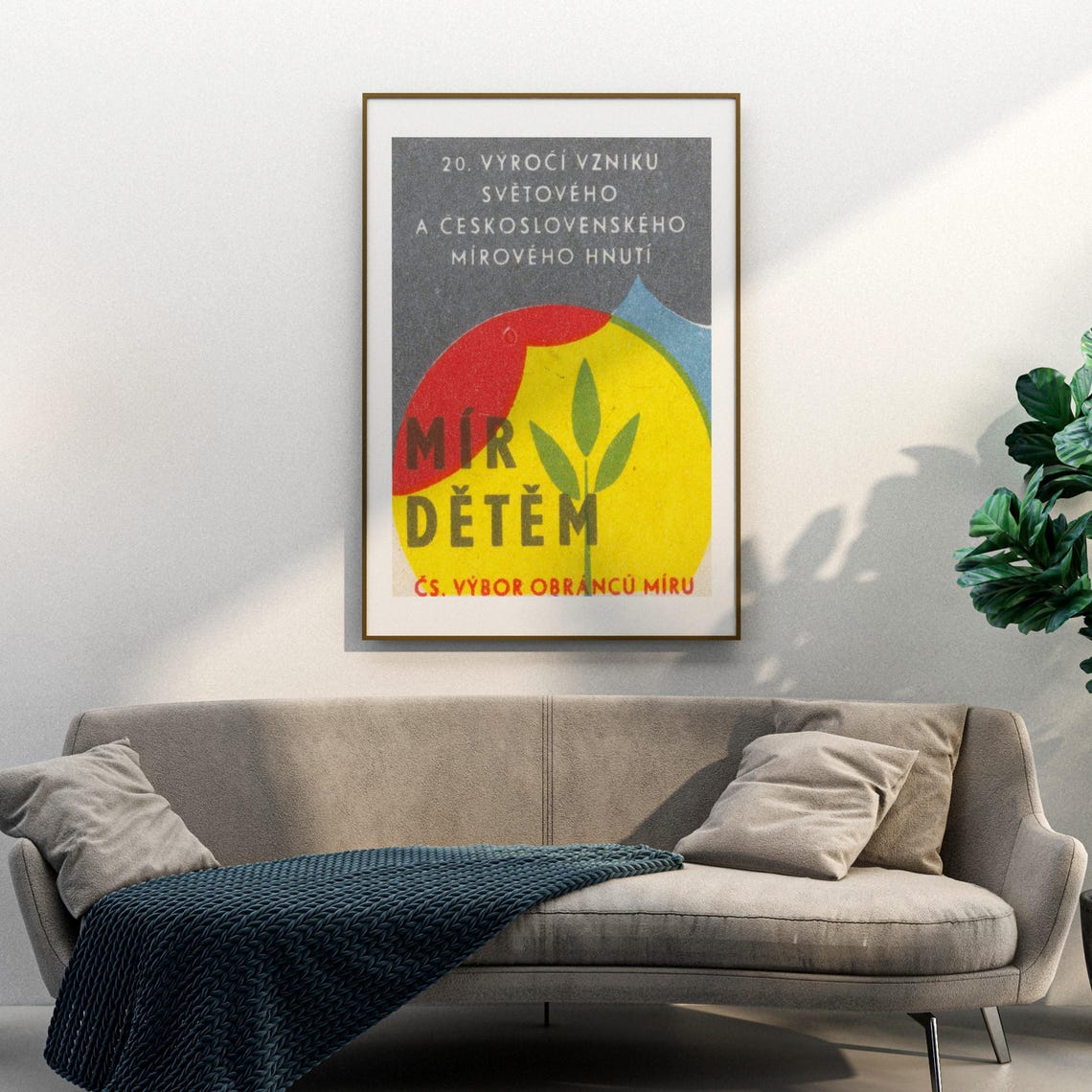 Czech Peace For Children 20th Anniversary Matchbox Label Poster - Image 3