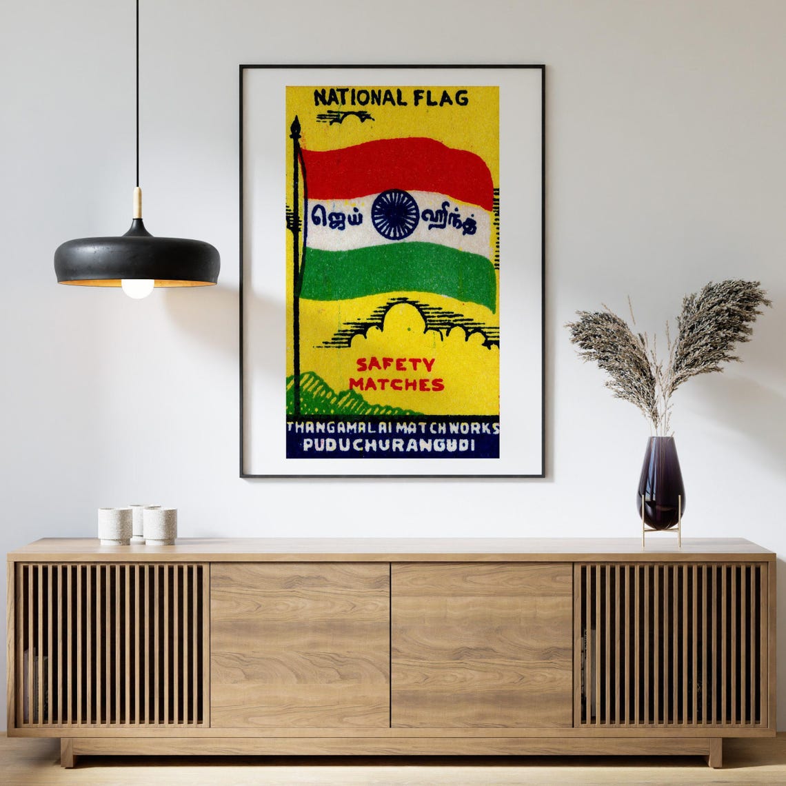 India National Flag Vintage Indian Safety Matches Label Poster - Image 4