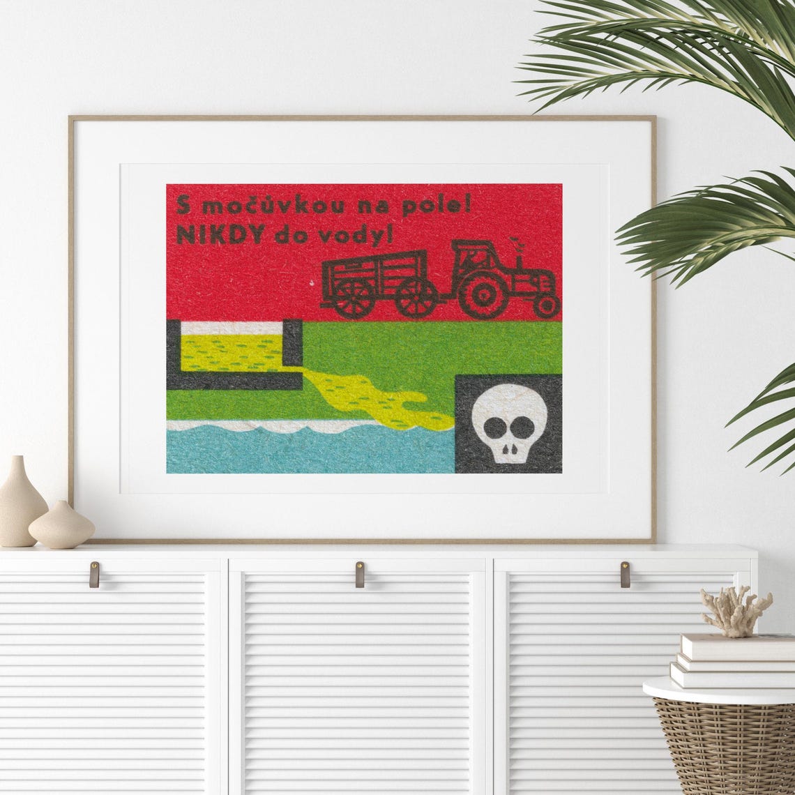 Czech Farm Slurry Tractor Eco Warning Skull Retro Advertising Poster - Image 2