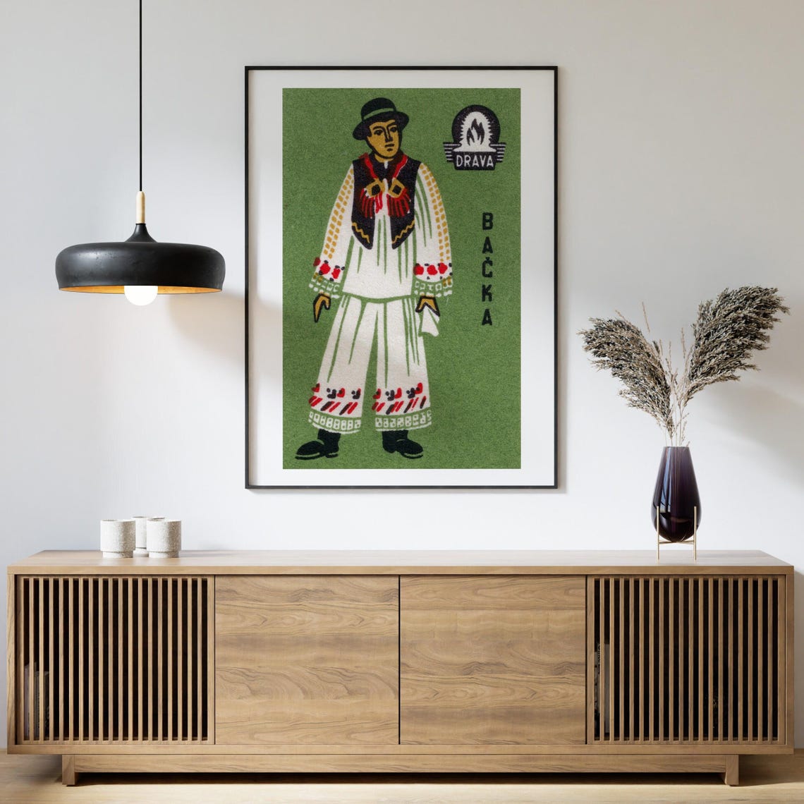 Backa Folk Costume Man Embroidered Vintage Drava Matchbox Poster - Image 4