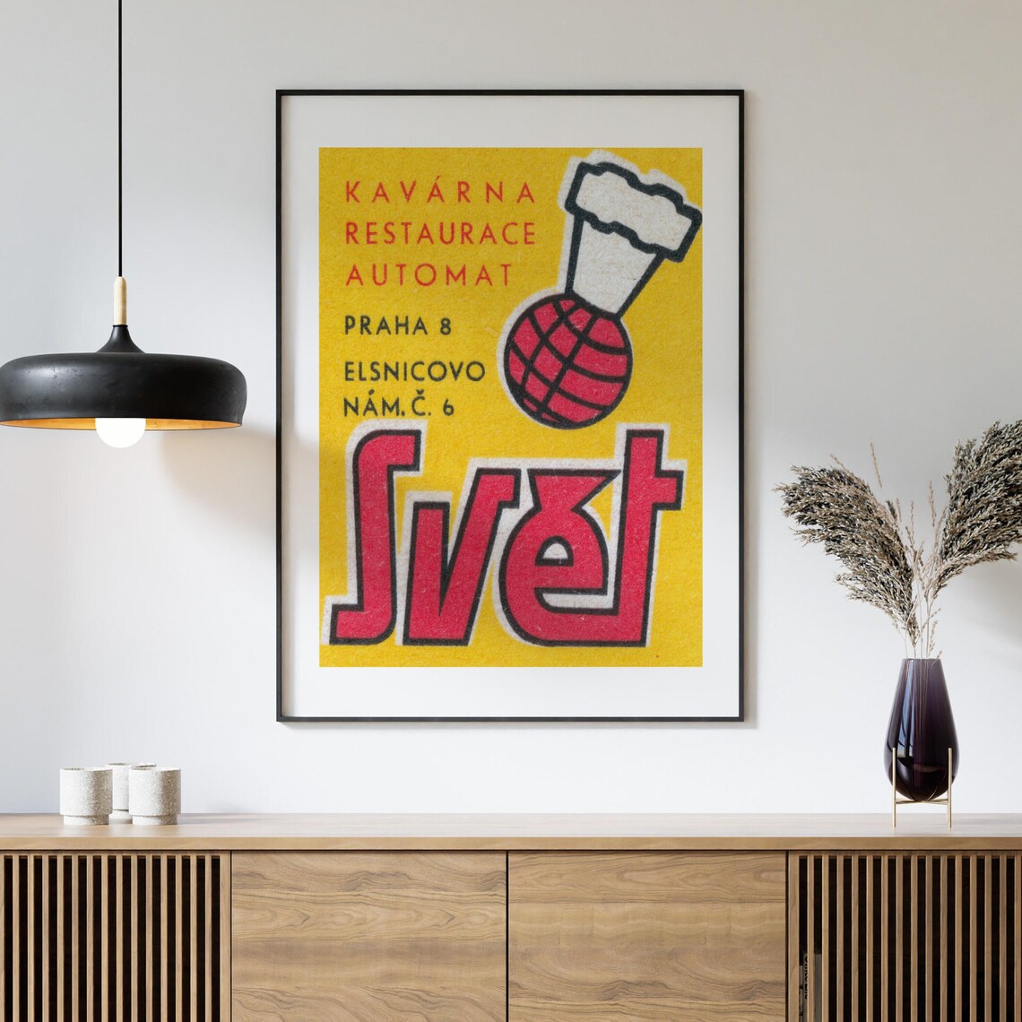 Svet Prague Cafe Restaurant Vintage Basketball Chef Label Art Print - Image 4