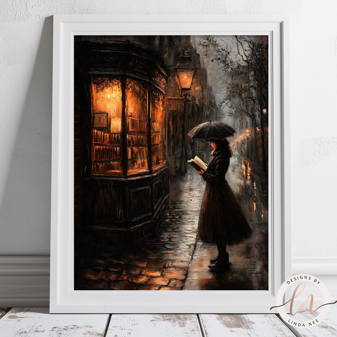 Victorian Woman Reading Dark Academia Art Print - Image 3