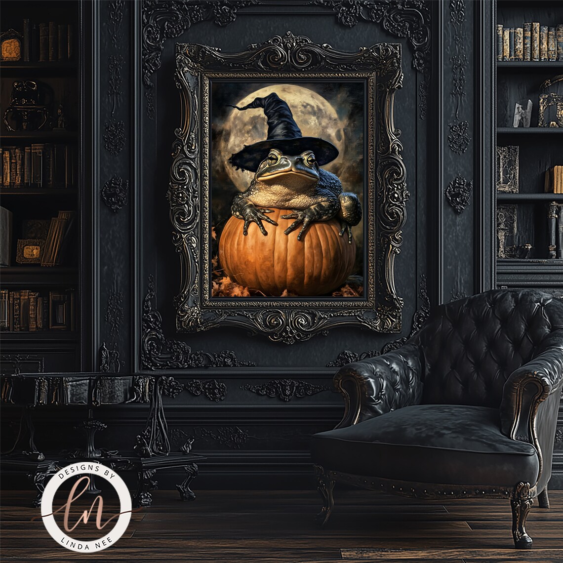 Halloween Toad Art Print, Samhain Moonlit Witchcraft - Image 2