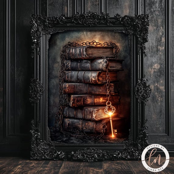 Forbidden Knowledge, Dark Academia Book Art Print